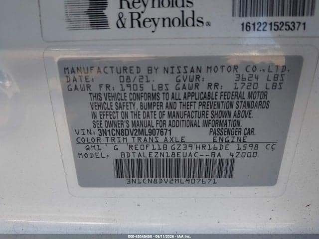 2021 NISSAN VERSA S XTRONIC CVT 9