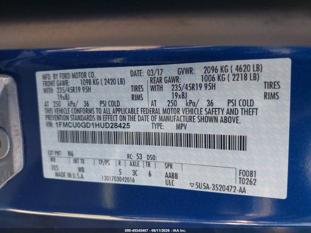 2017 FORD ESCAPE SE 9