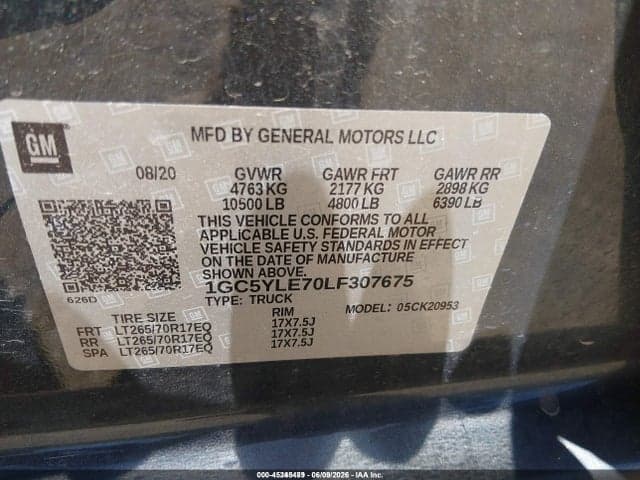 2020 CHEVROLET SILVERADO 2500HD 4WD LONG BED WT 9