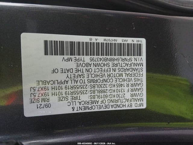 2022 HONDA ODYSSEY TOURING 9