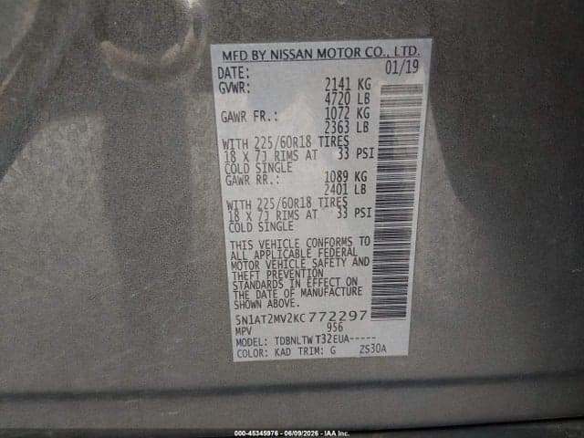 2019 NISSAN ROGUE SV 9