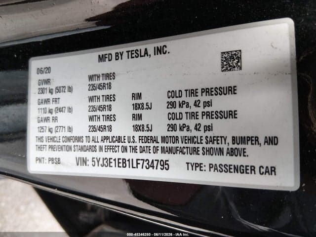 2020 TESLA MODEL 3 LONG RANGE DUAL MOTOR ALL-WHEEL DRIVE 9