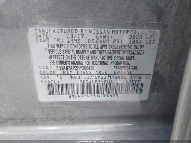 2017 NISSAN SENTRA S 9