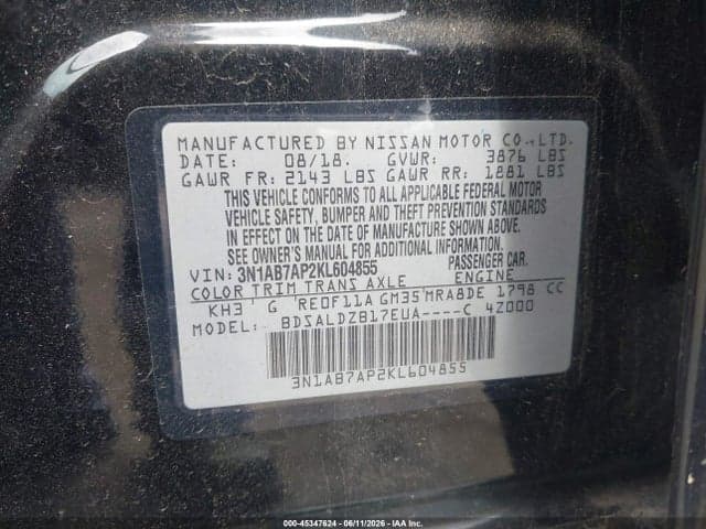 2019 NISSAN SENTRA SV 9