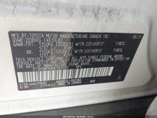 2021 TOYOTA RAV4 LE 9