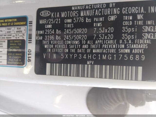 2021 KIA TELLURIDE EX 9