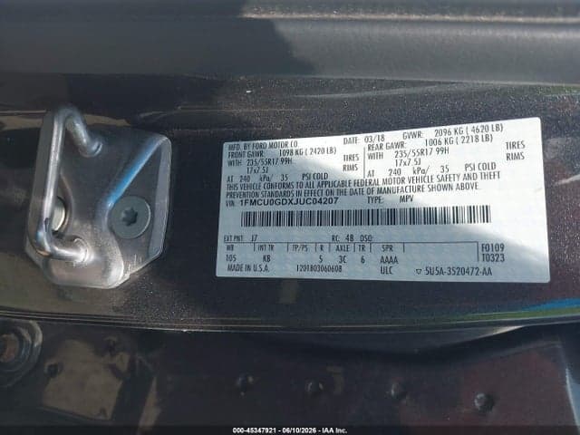 2018 FORD ESCAPE SE 9