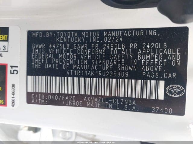 2024 TOYOTA CAMRY LE 9