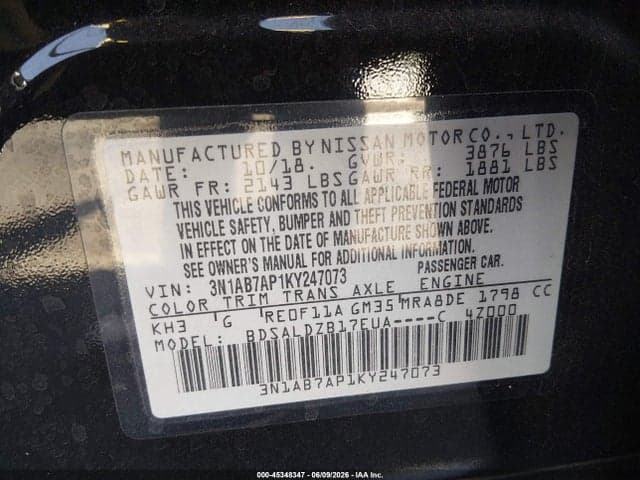 2019 NISSAN SENTRA SV 9