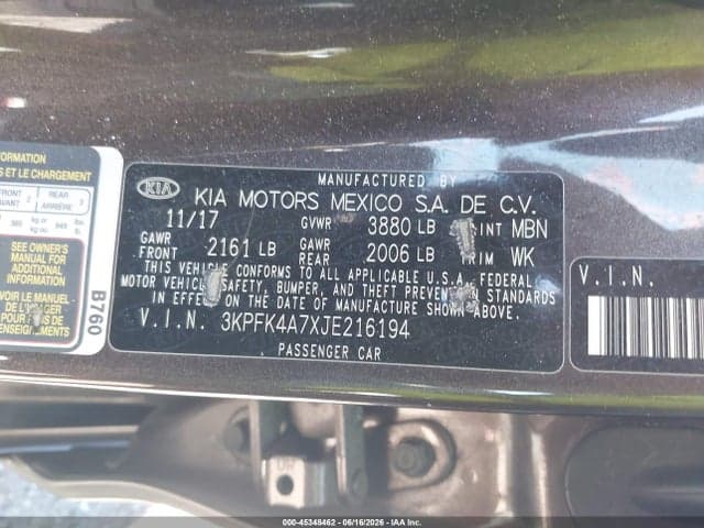 2018 KIA FORTE LX 9