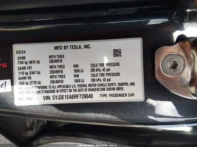 2024 TESLA MODEL 3 9