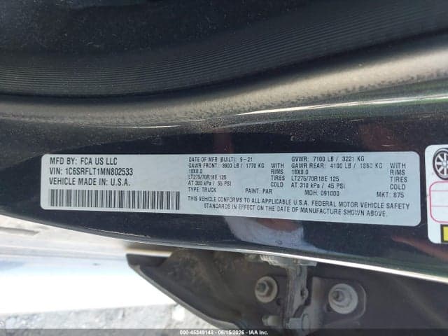 2021 RAM 1500 REBEL 4X4 5'7 BOX 10