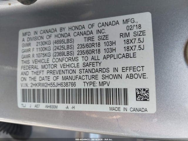 2018 HONDA CR-V EX 9