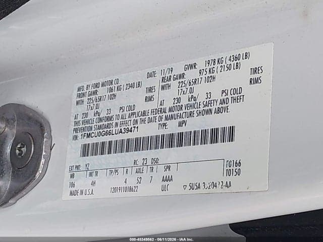 2020 FORD ESCAPE SE 9