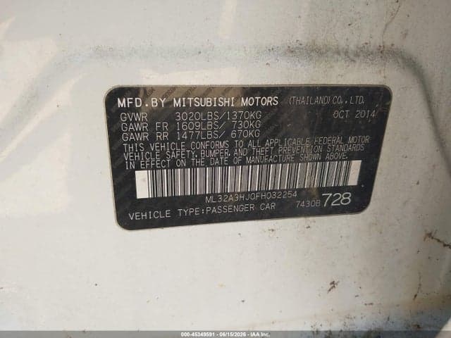2015 MITSUBISHI MIRAGE DE 9