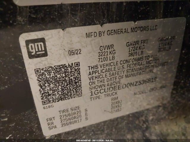 2022 CHEVROLET SILVERADO 1500 4WD SHORT BED RST 9