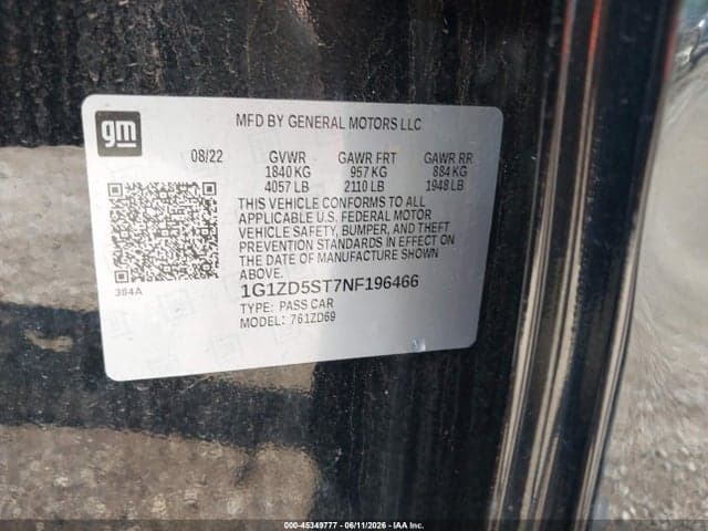 2022 CHEVROLET MALIBU FWD LT 9