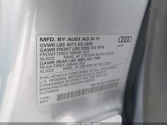 2019 AUDI Q8 55 PREMIUM 9