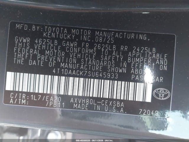 2025 TOYOTA CAMRY SE 9