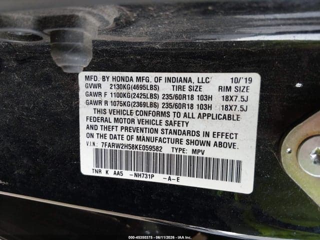 2019 HONDA CR-V EX 9