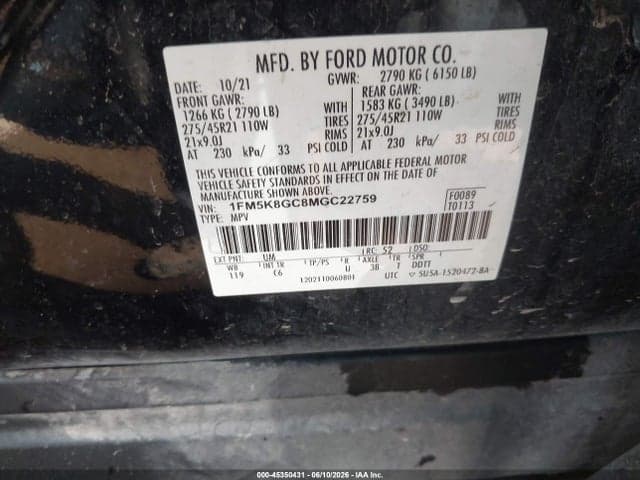 2021 FORD EXPLORER ST 9