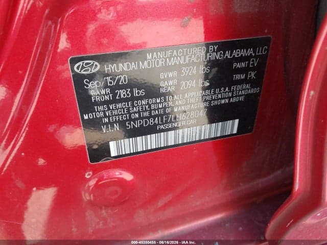 2020 HYUNDAI ELANTRA SEL 9