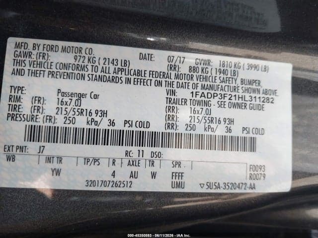 2017 FORD FOCUS SE 9