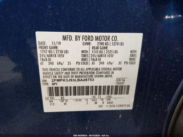 2020 FORD EDGE SEL 9