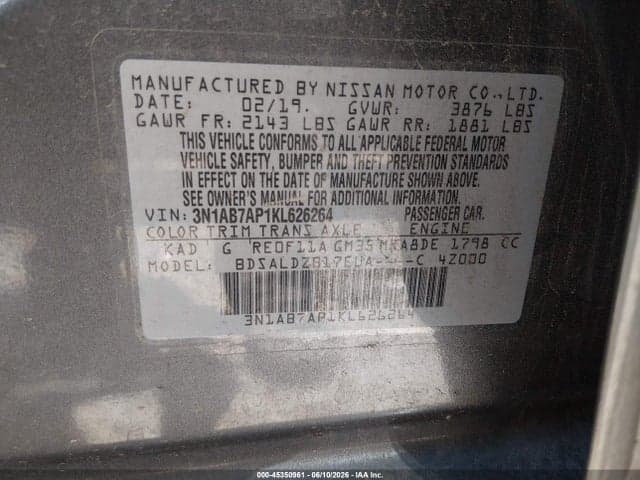 2019 NISSAN SENTRA SV 9