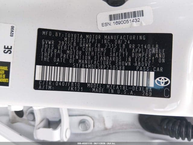 2024 TOYOTA COROLLA LE 9