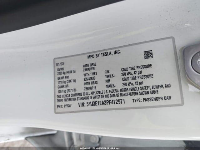 2023 TESLA MODEL 3 REAR-WHEEL DRIVE 9