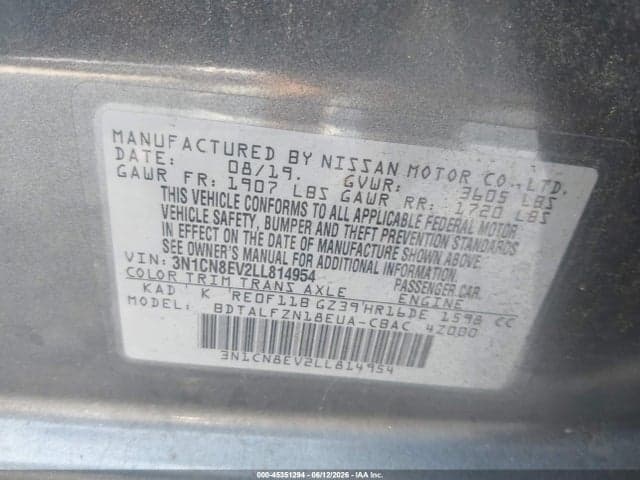 2020 NISSAN VERSA SV XTRONIC CVT 9