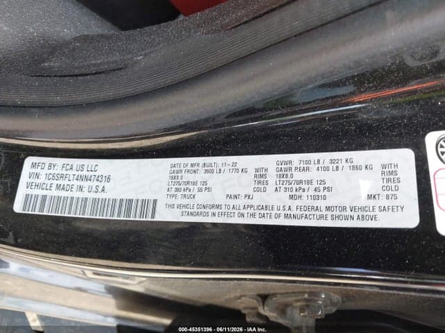 2022 RAM 1500 REBEL 4X4 5'7 BOX 9