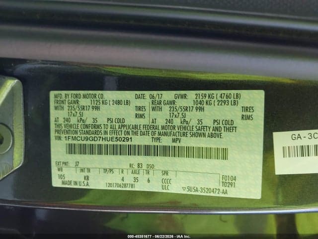 2017 FORD ESCAPE SE 9