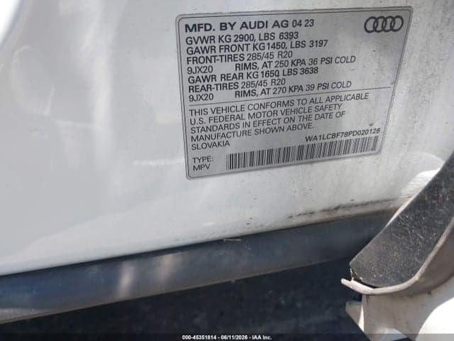 2023 AUDI Q7 PREMIUM PLUS 45 TFSI QUATTRO TIPTRONIC 10