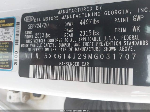 2021 KIA K5 LXS 9