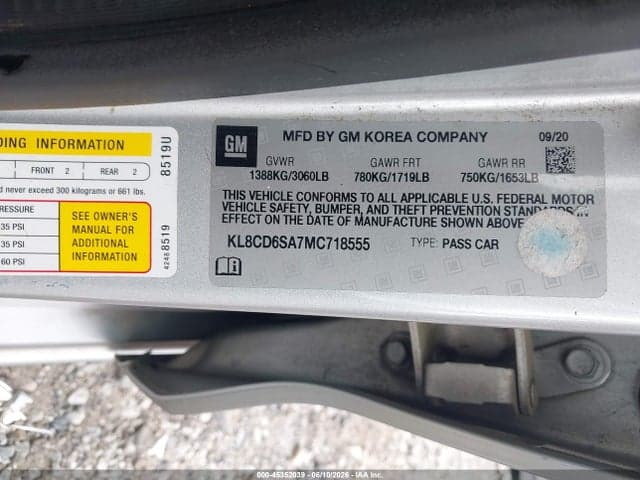 2021 CHEVROLET SPARK FWD 1LT AUTOMATIC 9