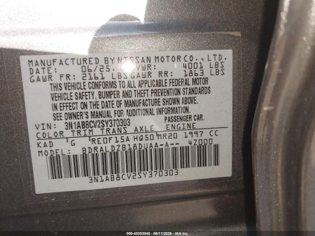 2025 NISSAN SENTRA SV 9