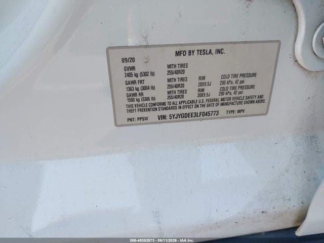 2020 TESLA MODEL Y LONG RANGE DUAL MOTOR ALL-WHEEL DRIVE 9