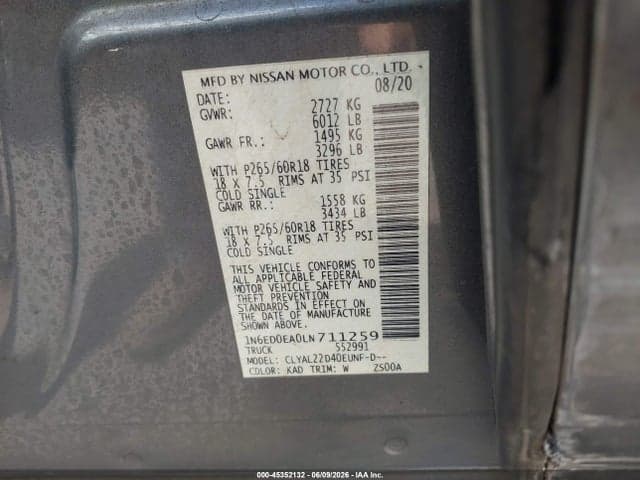 2020 NISSAN FRONTIER SV 4X2 9