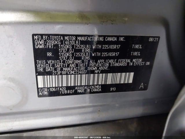 2021 TOYOTA RAV4 XLE 9