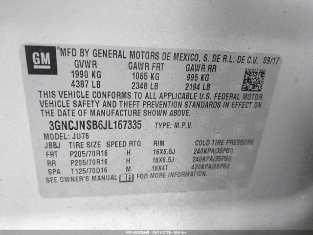2018 CHEVROLET TRAX LS 9