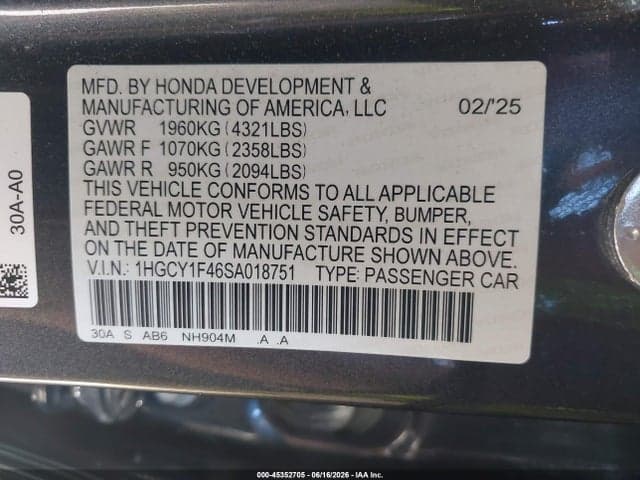 2025 HONDA ACCORD SE 9