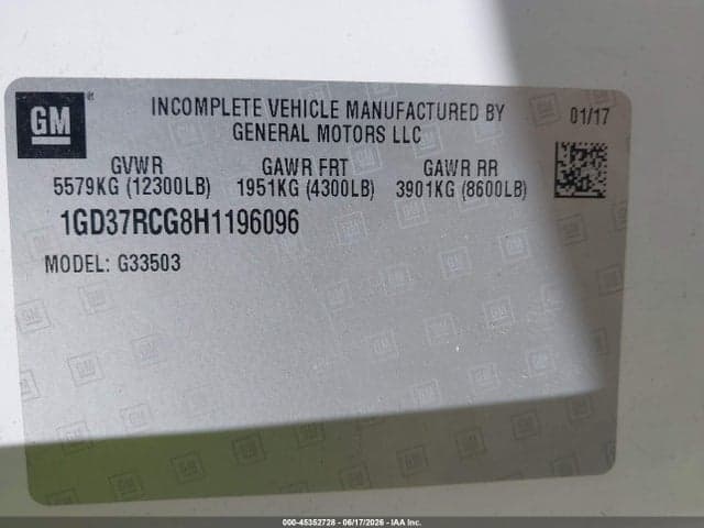 2017 GMC SAVANA CUTAWAY WORK VAN 4
