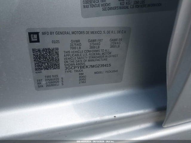 2021 CHEVROLET SILVERADO 1500 4WD SHORT BED CUSTOM 9
