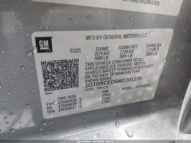 2021 GMC SIERRA 1500 4WD STANDARD BOX ELEVATION 9