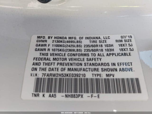 2019 HONDA CR-V EX 9