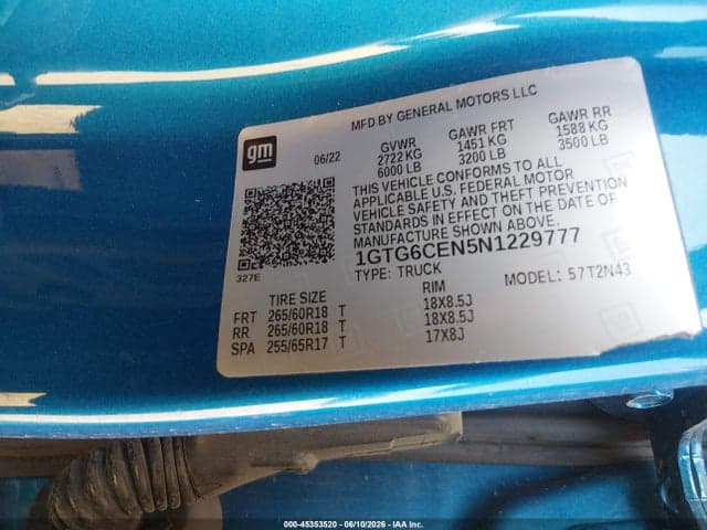 2022 GMC CANYON 4WD SHORT BOX ELEVATION 9