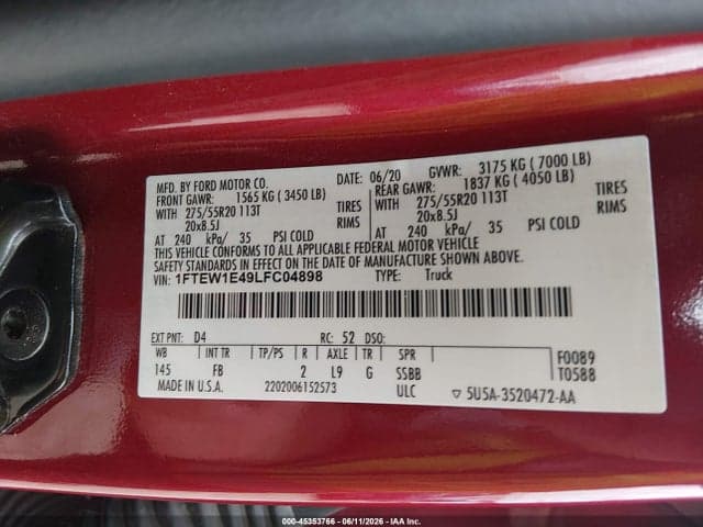 2020 FORD F-150 XLT 9