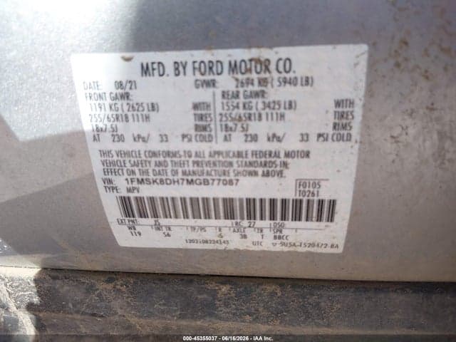 2021 FORD EXPLORER XLT 9
